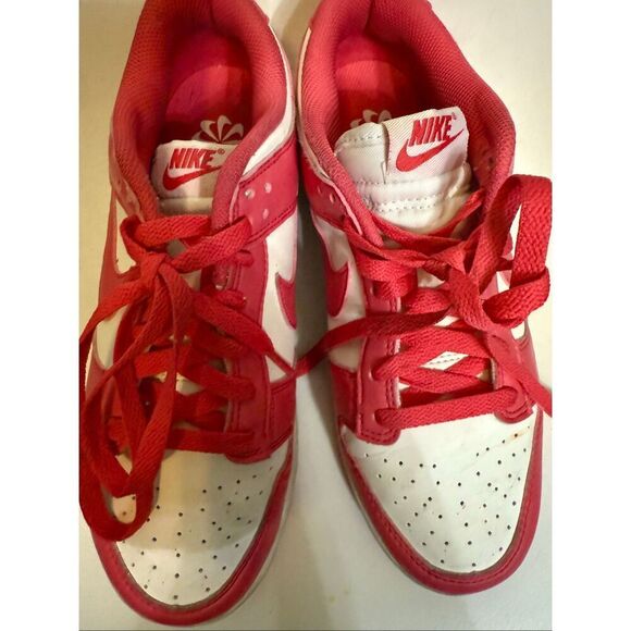 Nike Women's Dunk Low Top Lace Up Leather Sneaker Shoes White Pink Size 8 - Picture 10 of 10